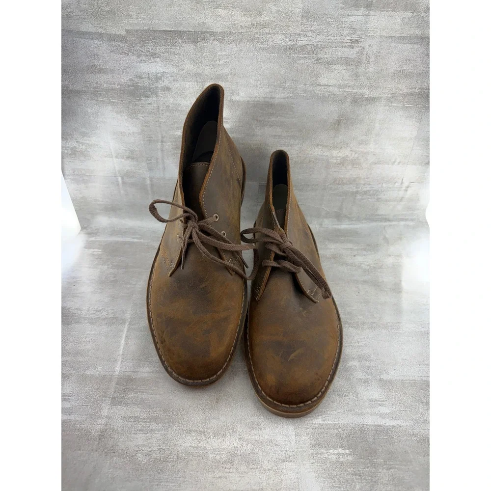 Clarks Bushacre 2 Men Beeswax Brown Leather Chukka Boots 26082286 Size 10M